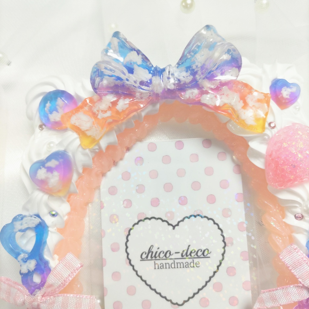 【B7 L版】ホイップデコ 夕空ケーキ 空色シリーズ 硬質ケースデコ ブロマイドケース