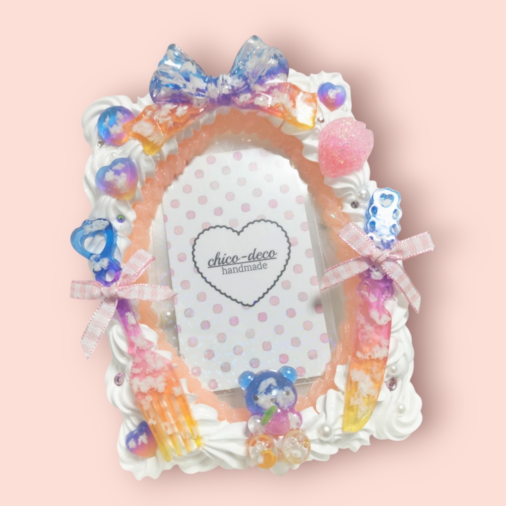 【B7 L版】ホイップデコ 夕空ケーキ 空色シリーズ 硬質ケースデコ ブロマイドケース