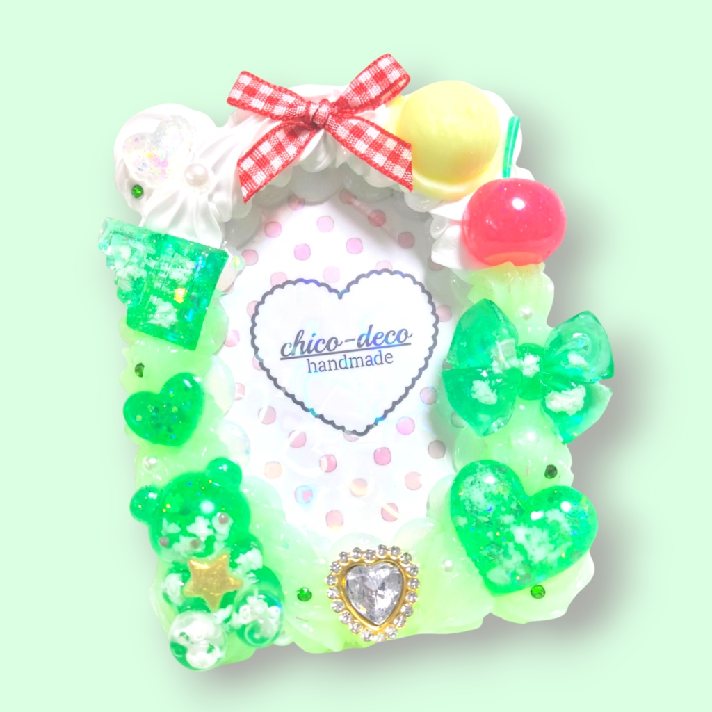 【B8 トレカ】ホイップデコ メロンクリームソーダ 空色シリーズ デコケース 緑