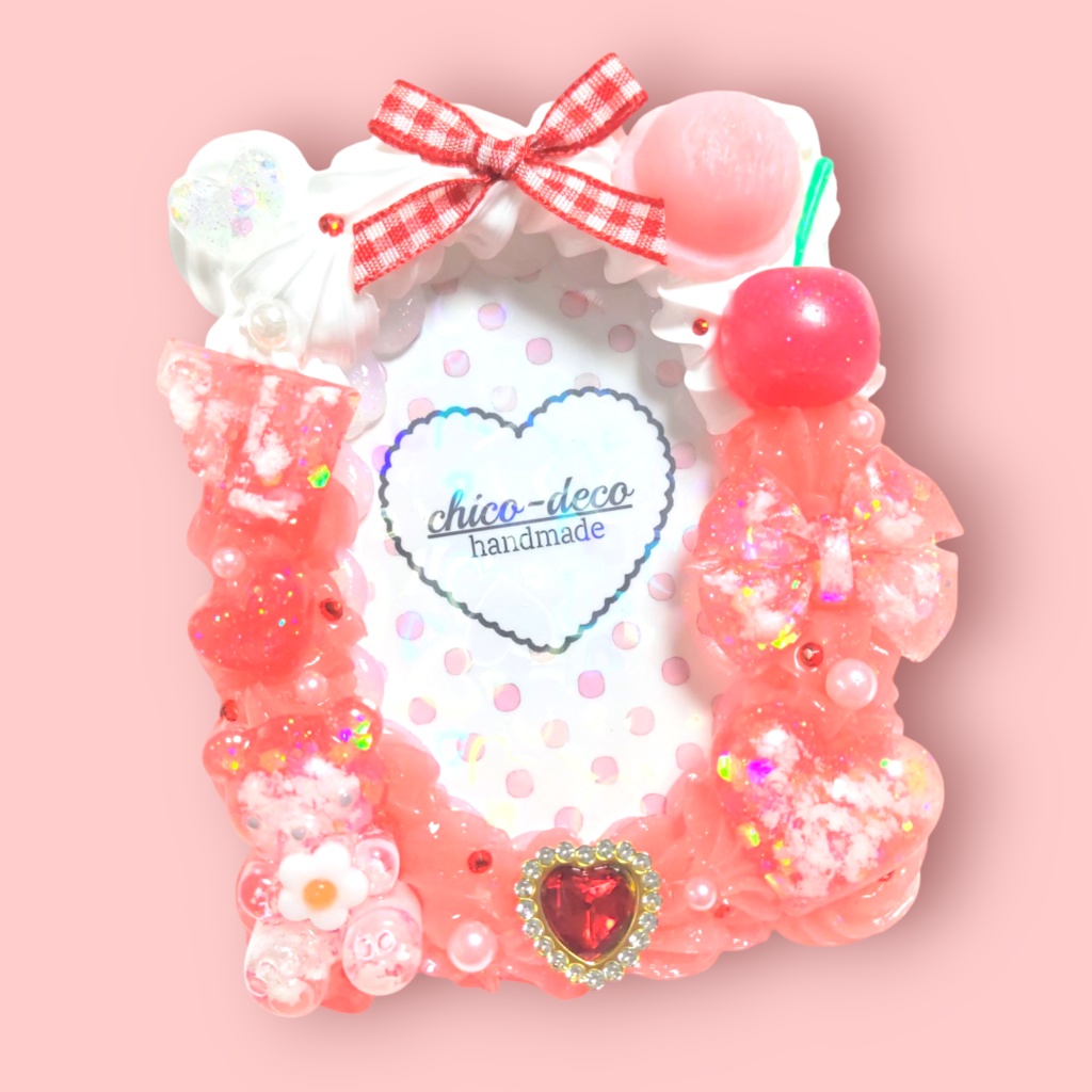 【B8 トレカ】ホイップデコ ベリークリームソーダ 空色シリーズ デコケース 赤