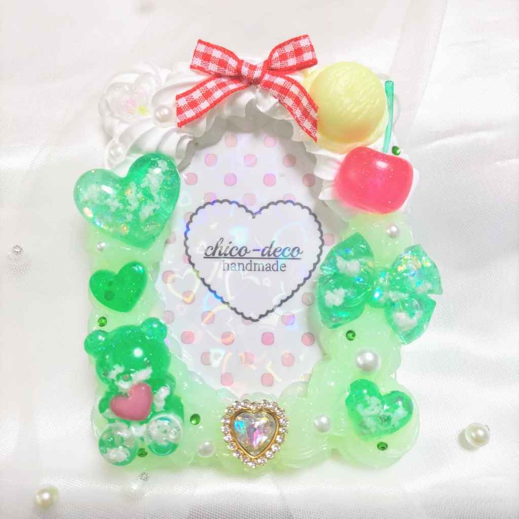 【B8 トレカ】ホイップデコ メロンクリームソーダ 空色シリーズ デコケース 緑