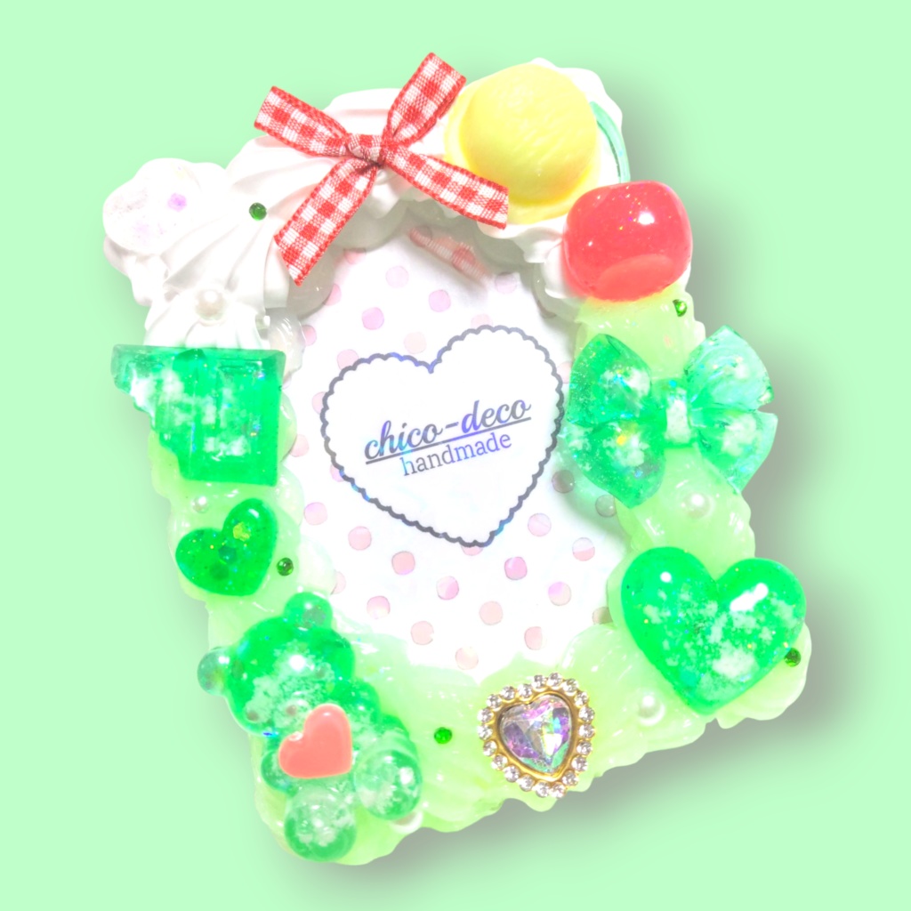 【B8 トレカ】ホイップデコ メロンクリームソーダ 空色シリーズ デコケース 緑