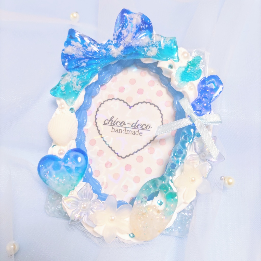 【B8 トレカ】ホイップデコ 青空と海ケーキ 空色シリーズ 硬質ケース