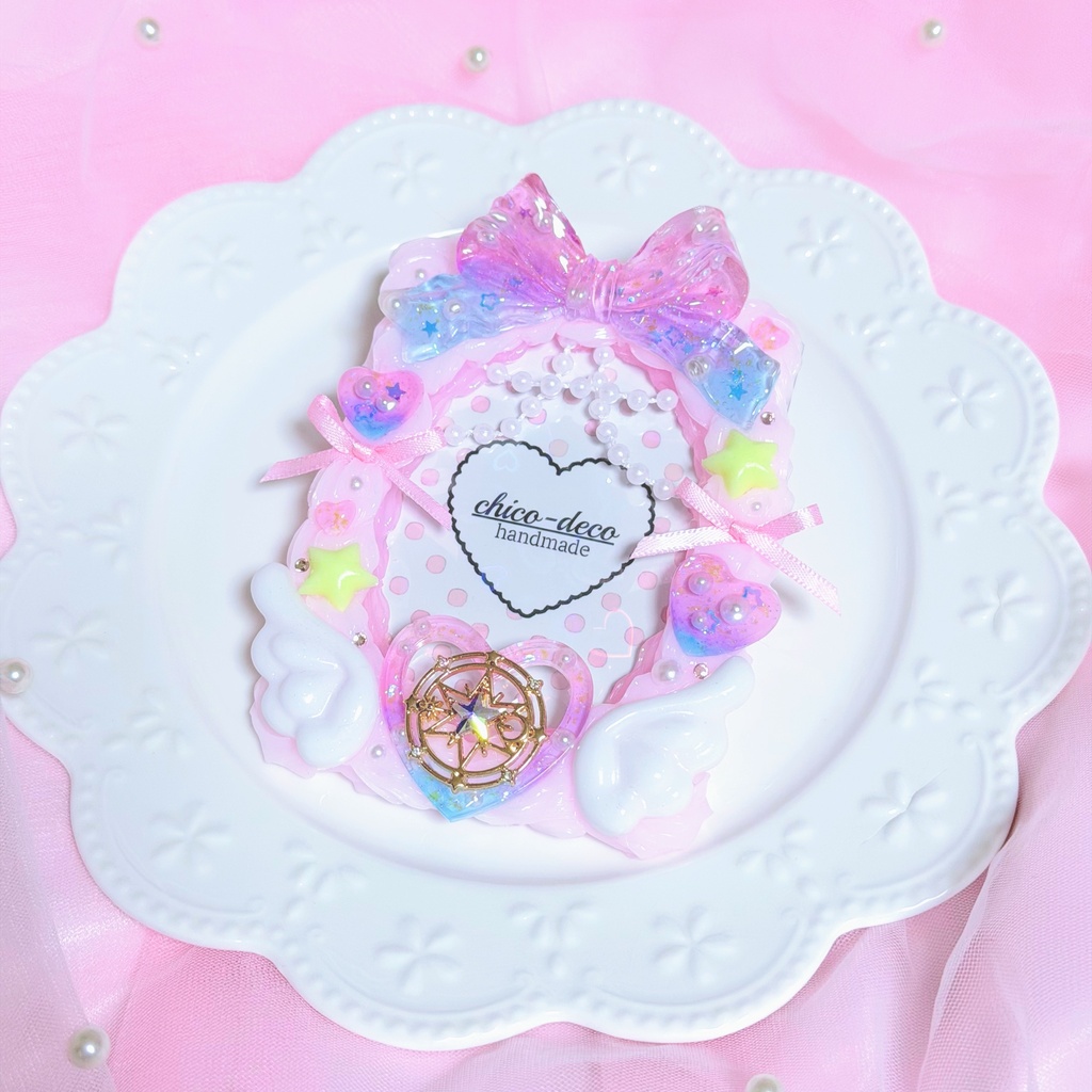 【B8 トレカ】ホイップデコ 魔法少女 ピンク 硬質ケース 平成女児 デコケース
