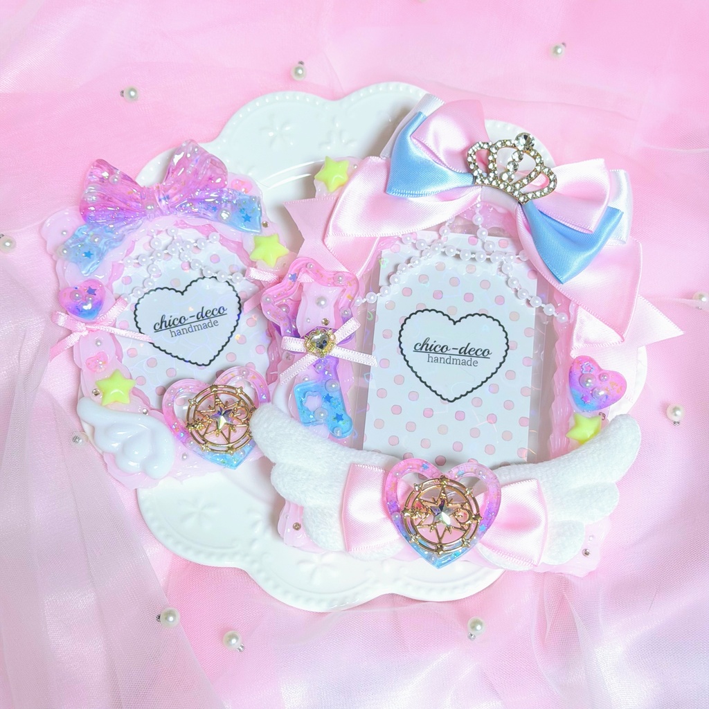 【B8 トレカ】ホイップデコ 魔法少女 ピンク 硬質ケース 平成女児 デコケース
