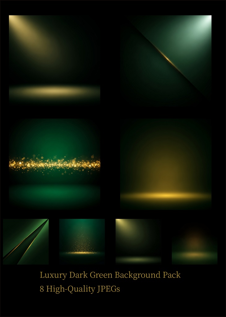 Luxury Dark Green Background Pack – 8 Premium Backdrops