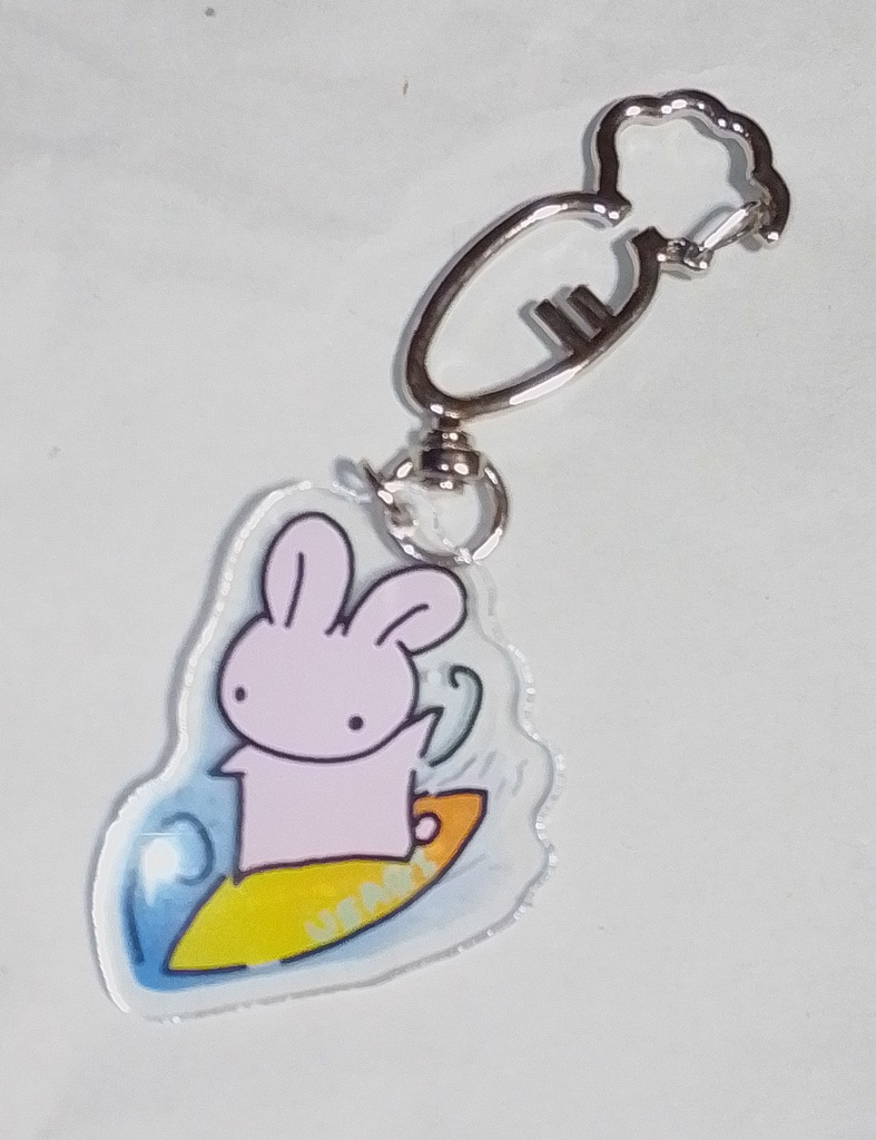 波乗りうさぎのアクリルキーホルダー