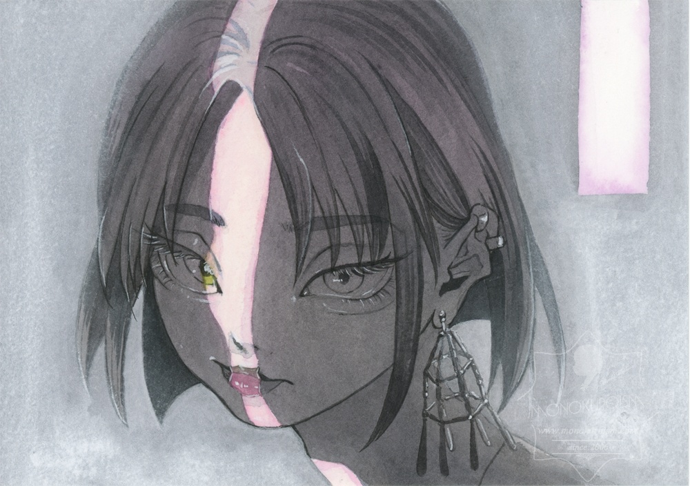 イラスト原画「lumière3」オリジナル作品　/　アクリル　/　岬ましろ