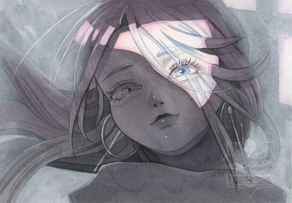 イラスト原画「Première lumière」オリジナル作品 / アクリル / 岬ましろ