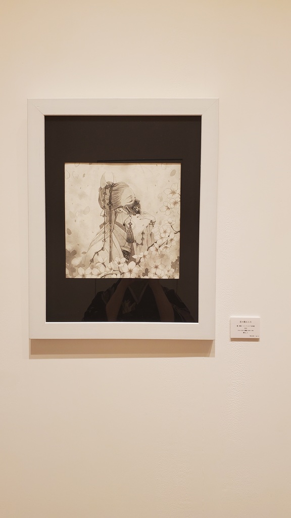 原画「花の散るらむ」 個展常世の國・面妖/岬ましろ