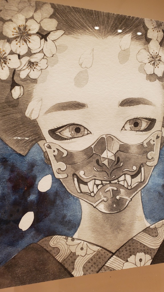 原画「小夜桜」 個展常世の國・面妖/岬ましろ