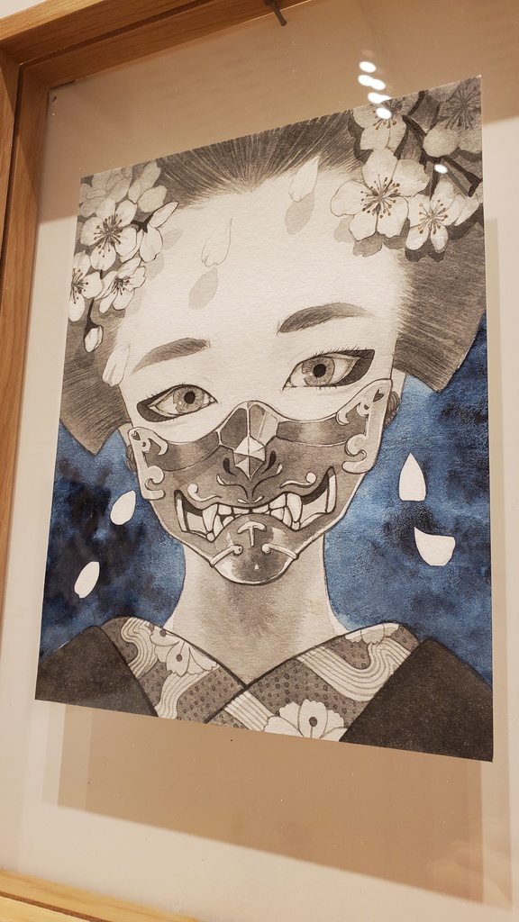 原画「小夜桜」 個展常世の國・面妖/岬ましろ