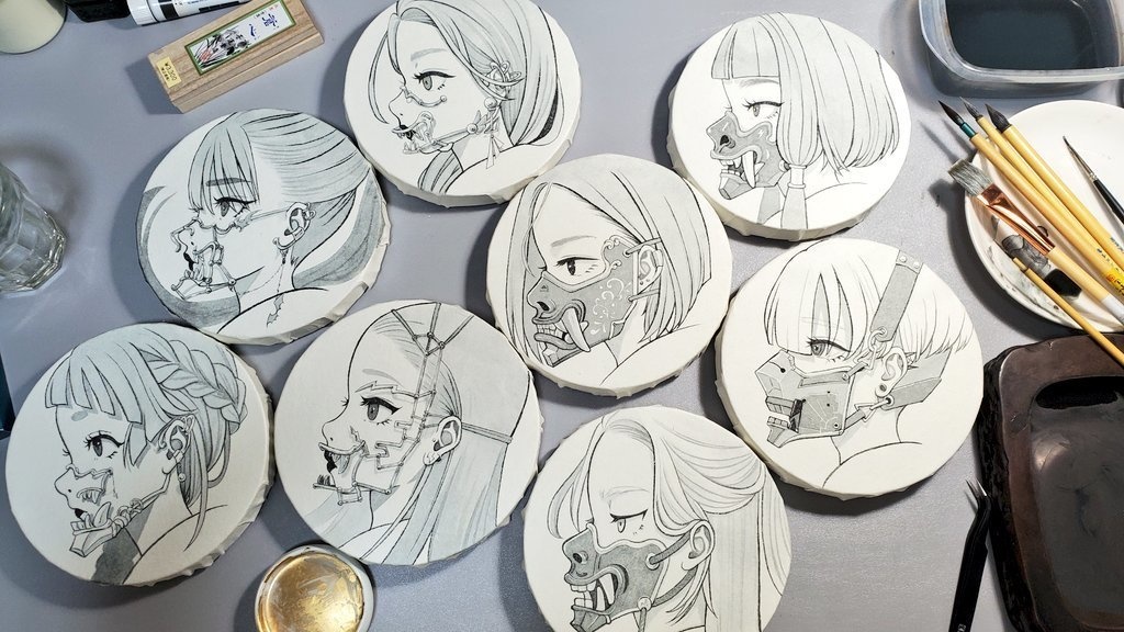 原画「朧」個展常世の國・面妖/岬ましろ