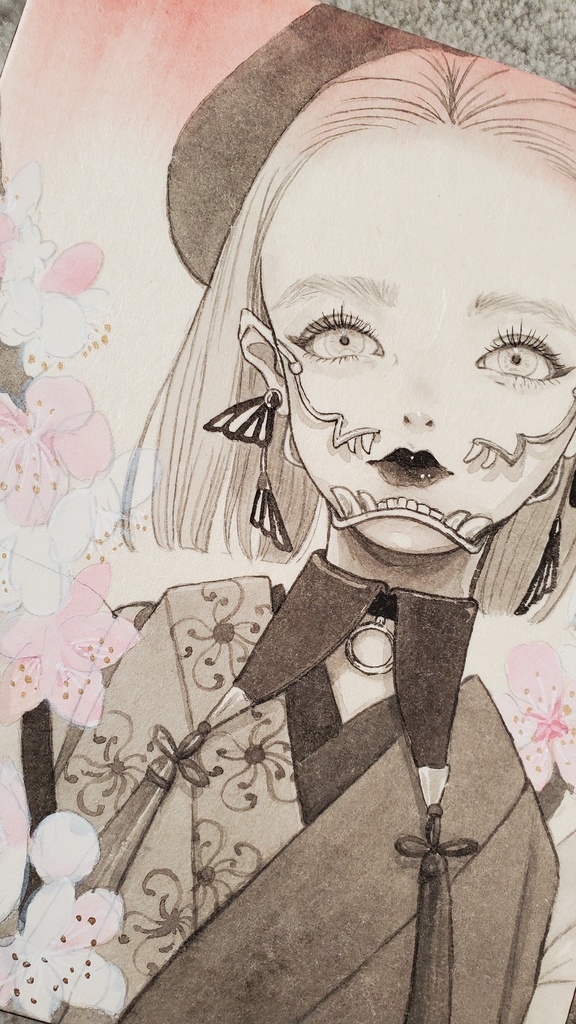 原画「日月」 F0号 パネル作品