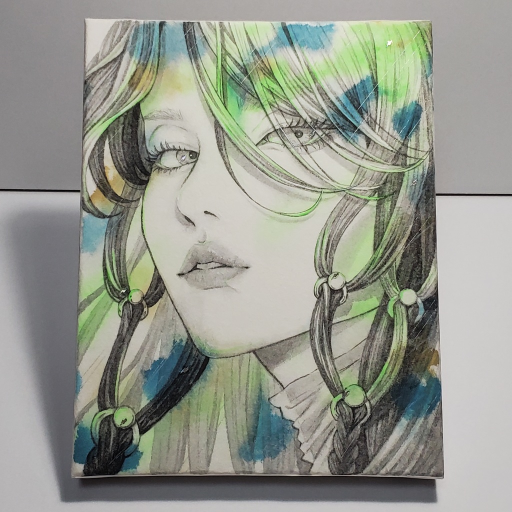 原画「緑雨」F0号