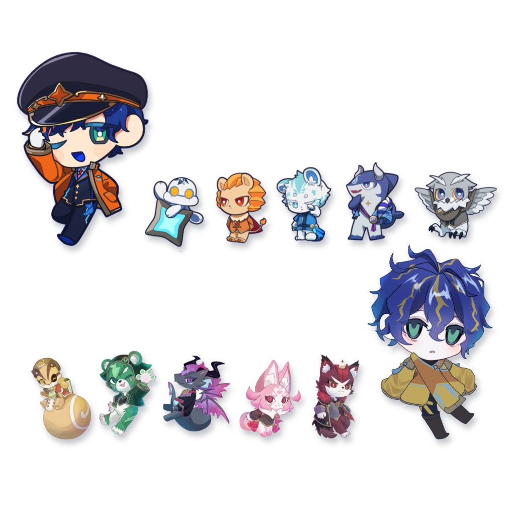 【非公式】ダイカットステッカー12種セット　Star Animals