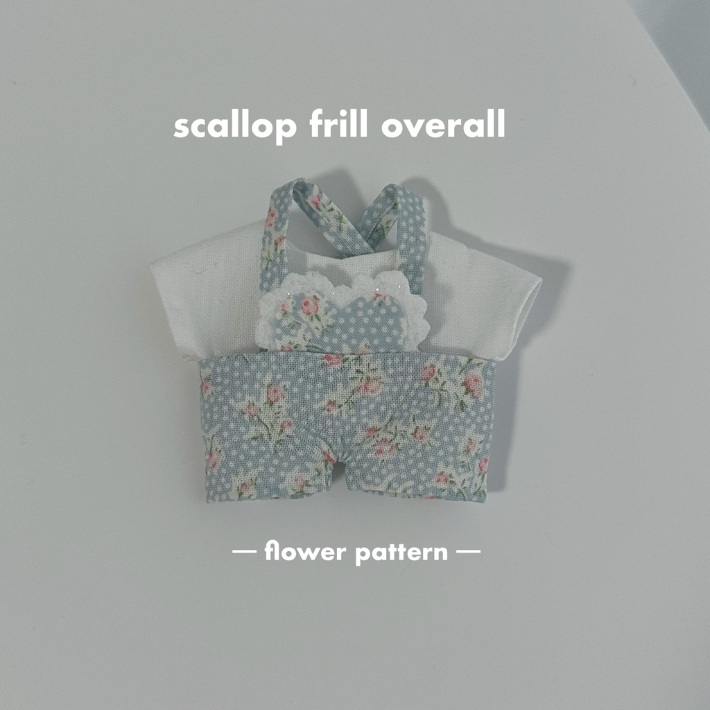 scallop frill overall(花柄)
