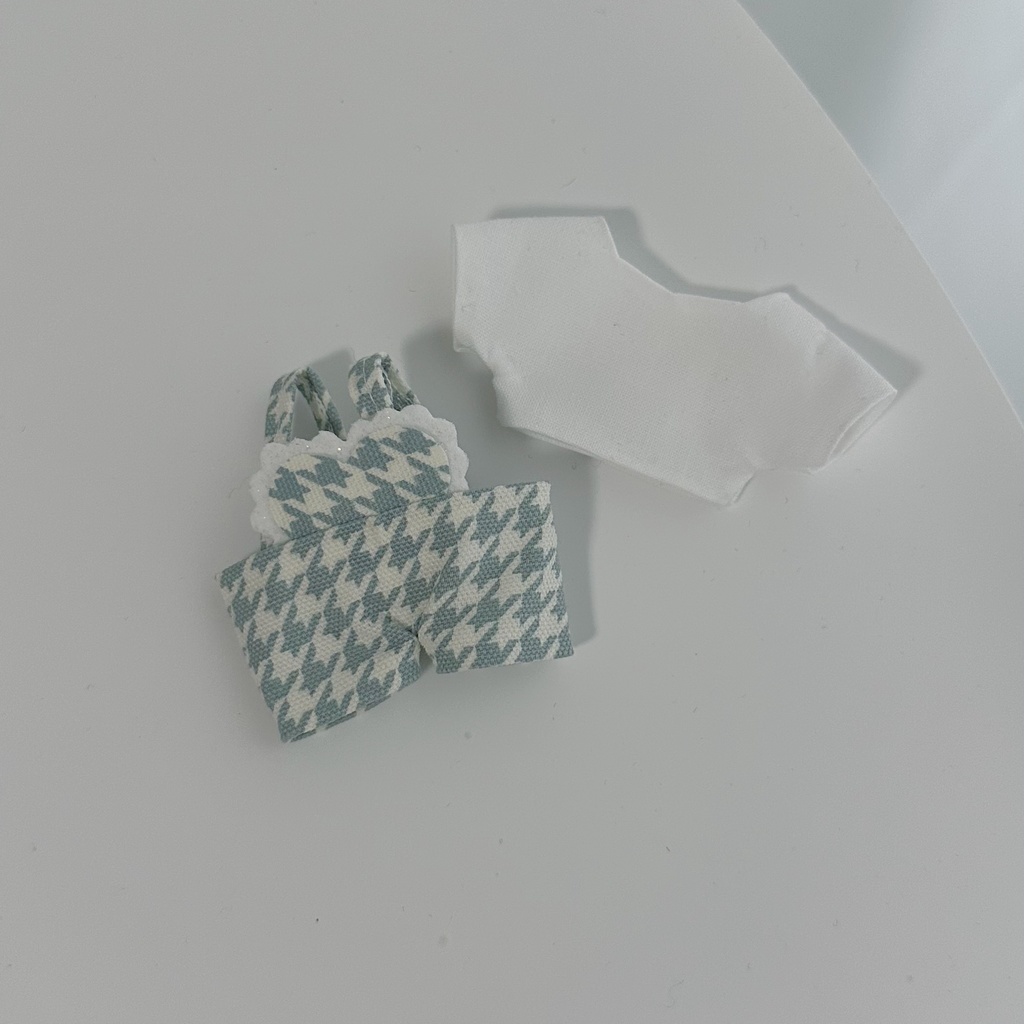 scallop frill overall(千鳥柄)