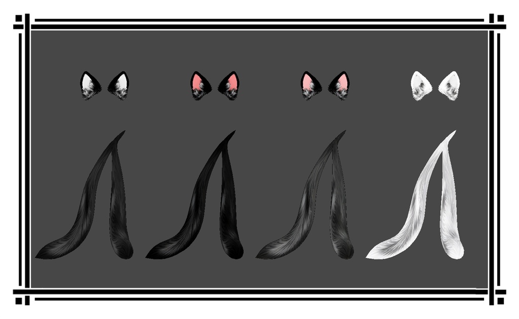 【VRChat】猫又の耳と二本の尻尾セット Nekomata Ears & Two Tails【17 avatars/MA対応】