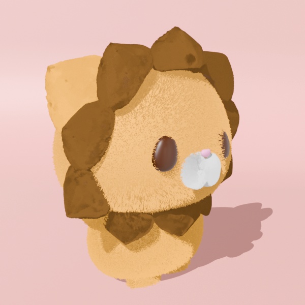 だいふく|かわいい3Dモデル(ライオンキャラ)