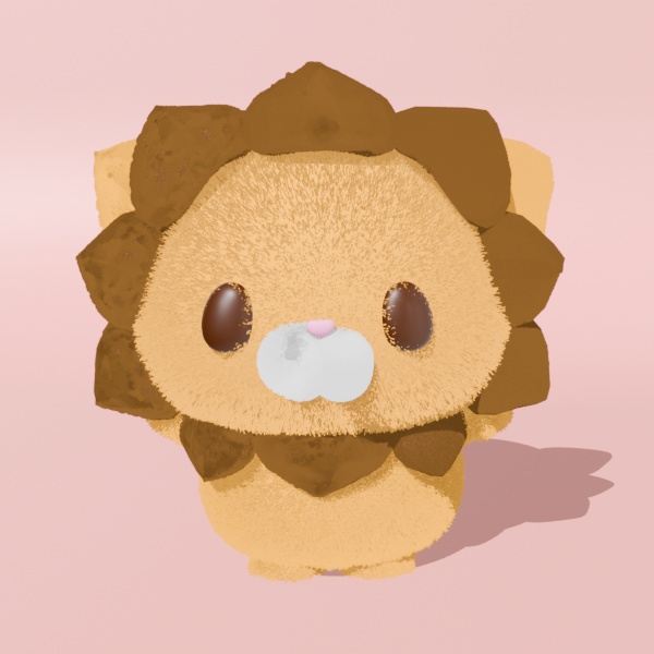 だいふく|かわいい3Dモデル(ライオンキャラ)