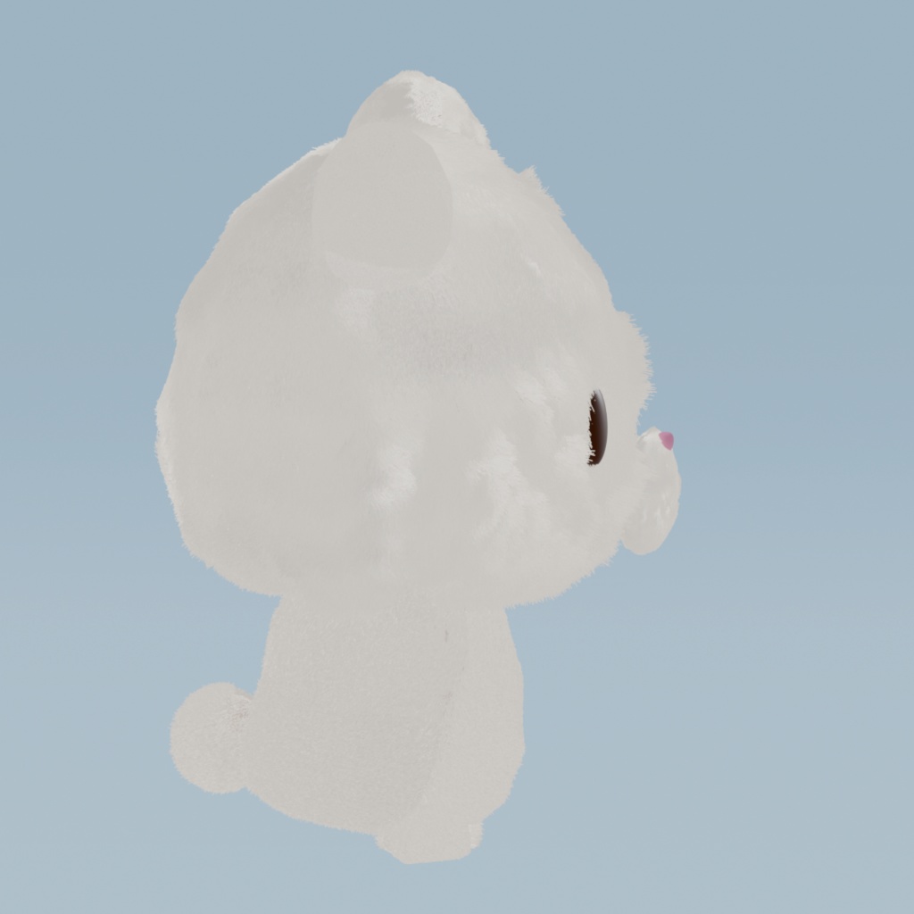 しろだんご|かわいい3Dモデル(ライオンキャラ)