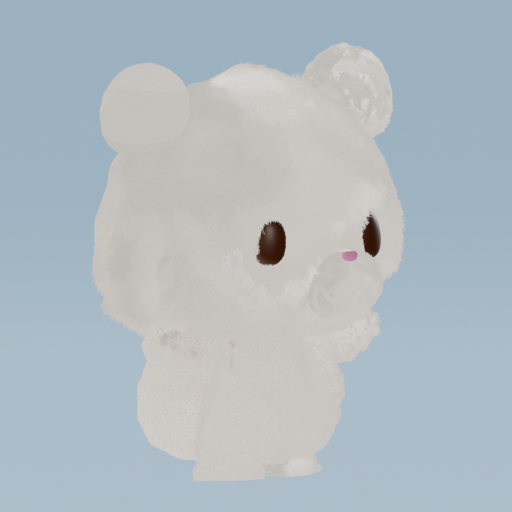 しろだんご|かわいい3Dモデル(ライオンキャラ)