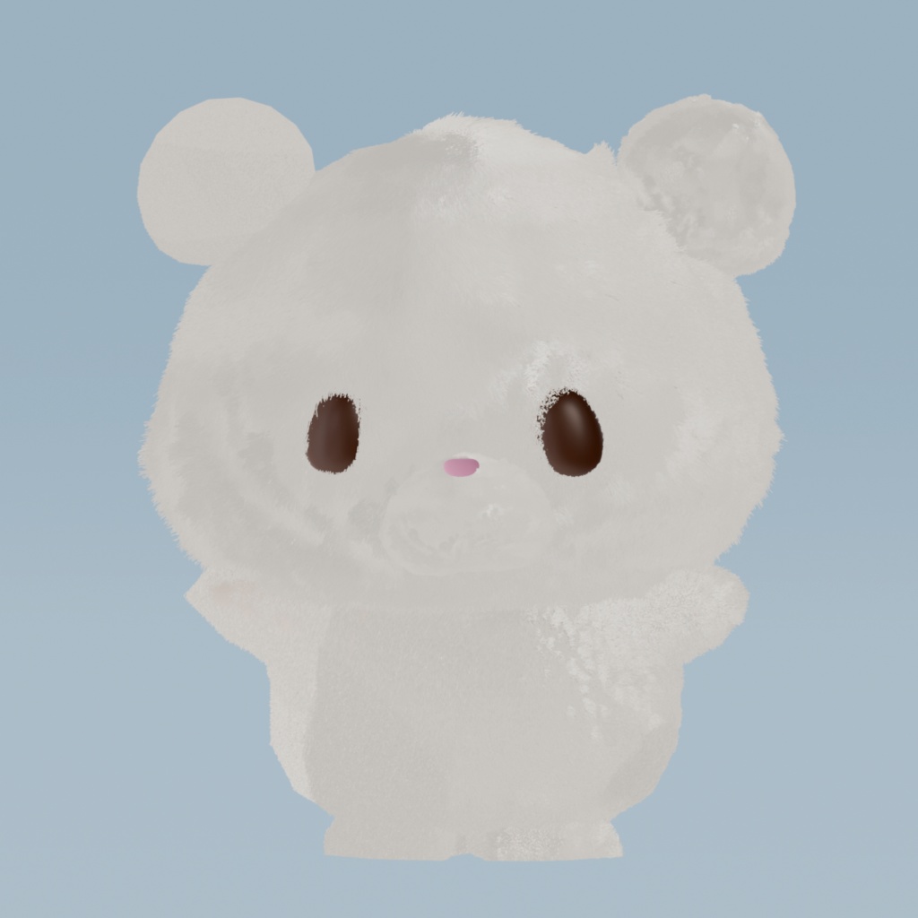 しろだんご|かわいい3Dモデル(ライオンキャラ)