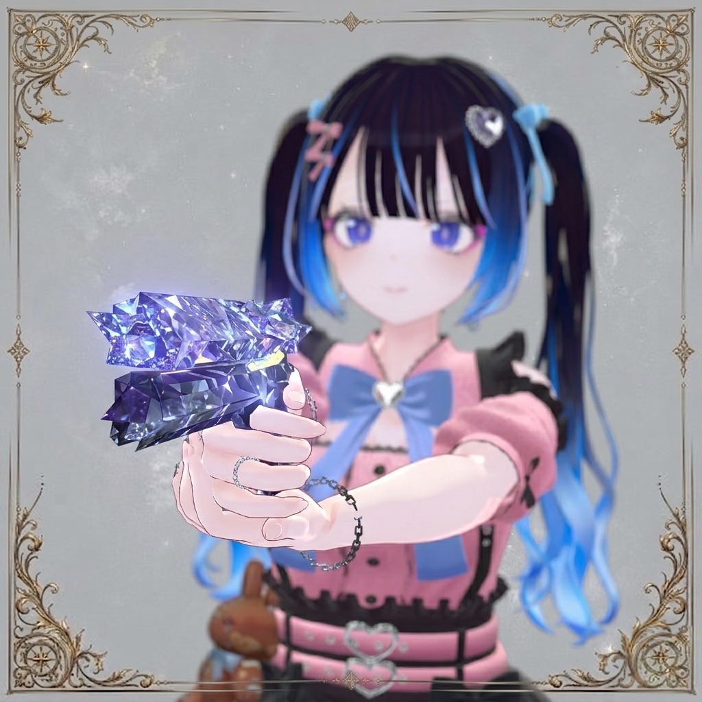 Crystal Gun (パーティクルとアニメーション付)【VRChat想定】