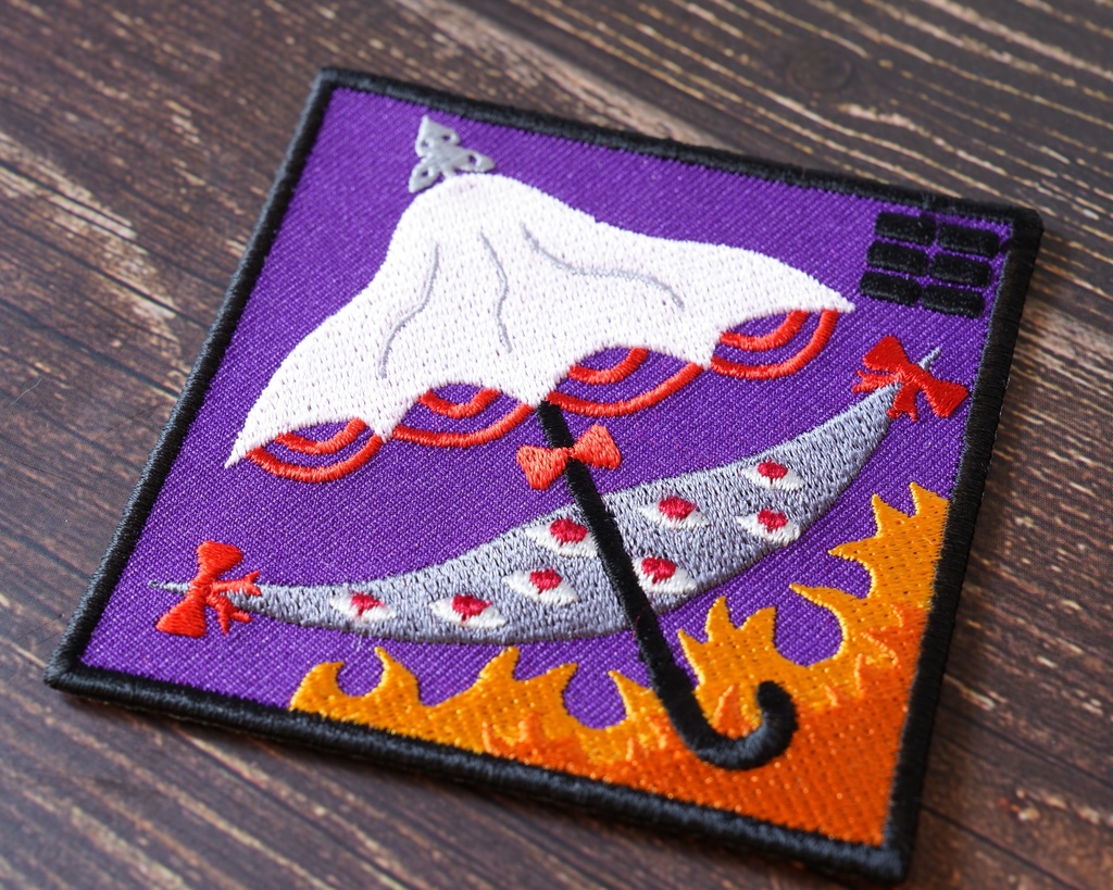 【東方Project 刺繍ワッペン21】八雲紫 (アイロン糊仕様)