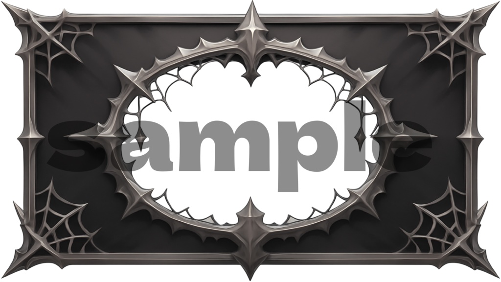 【フレーム素材】ゴシック調蜘蛛の巣フレームセット【全4種】