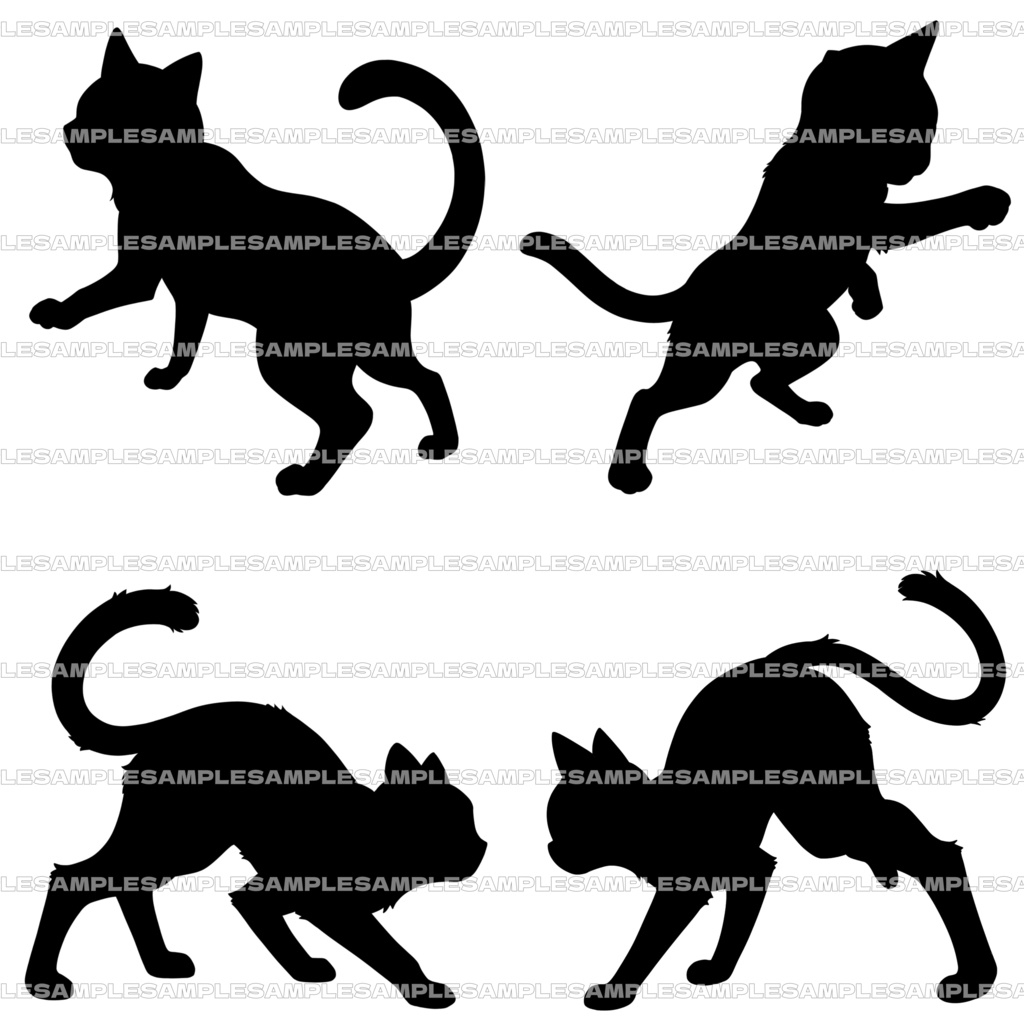 【シルエット素材】猫セット【全40種】