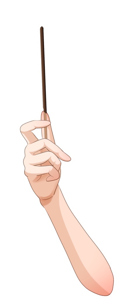 ポッキー持った腕