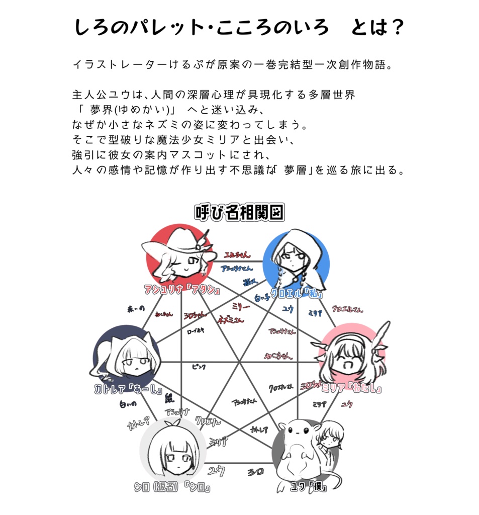 【PDF版】しろのパレット・こころのいろ」カラーイラスト本
