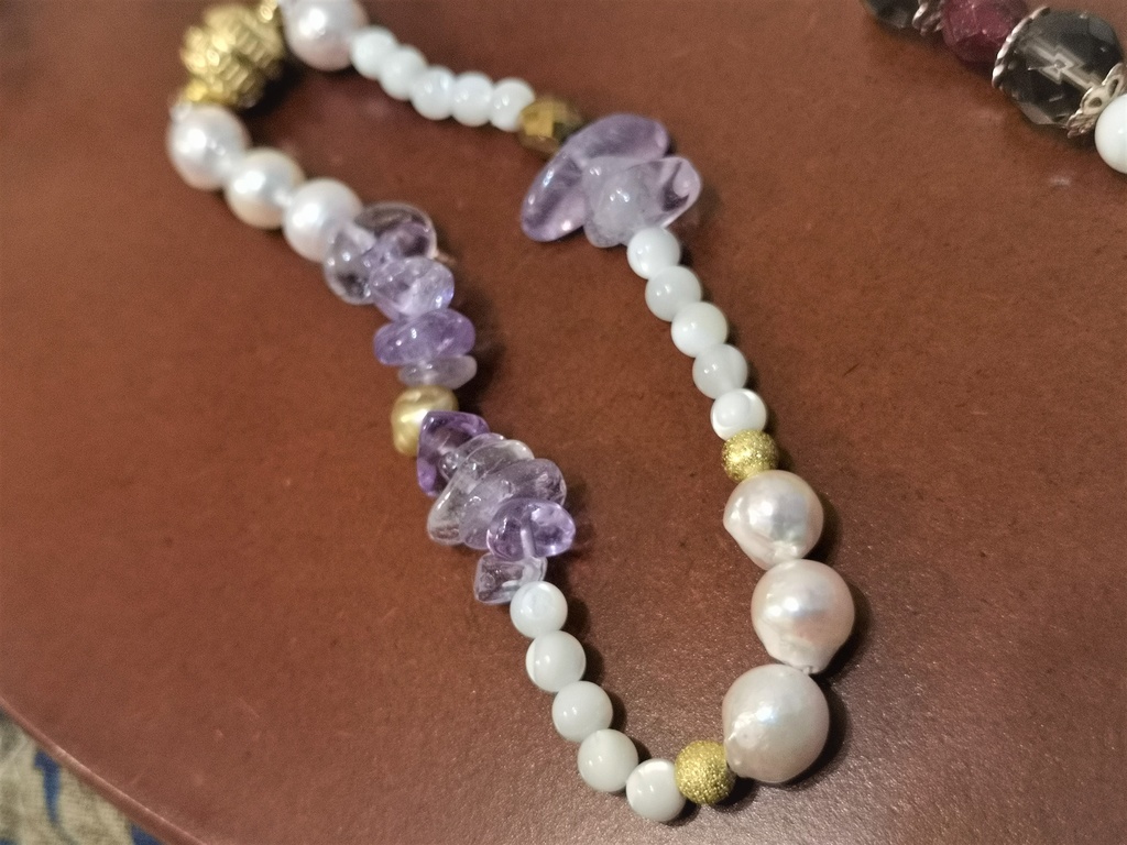 真珠と天然石のブレスレット(燭台切光忠、へし切長谷部イメージ)