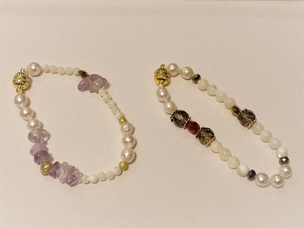 真珠と天然石のブレスレット(燭台切光忠、へし切長谷部イメージ)