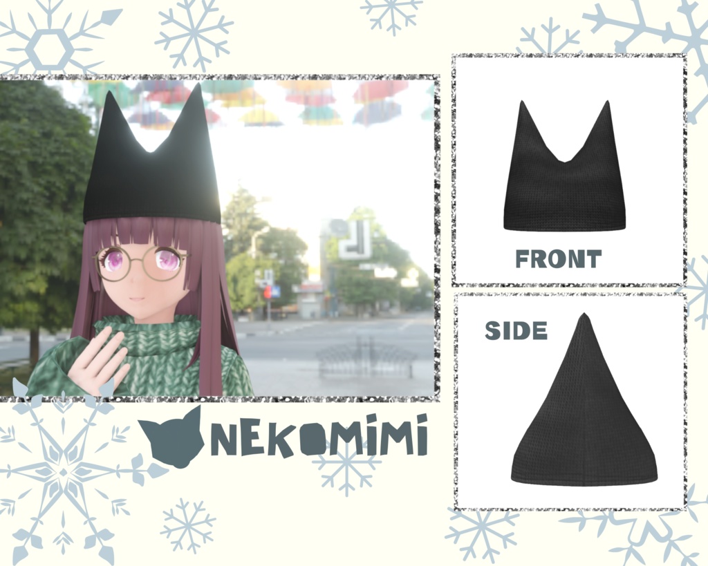 <For VR,GAME.MMD> KEMOMIMI BEANIE Set<無料あり>