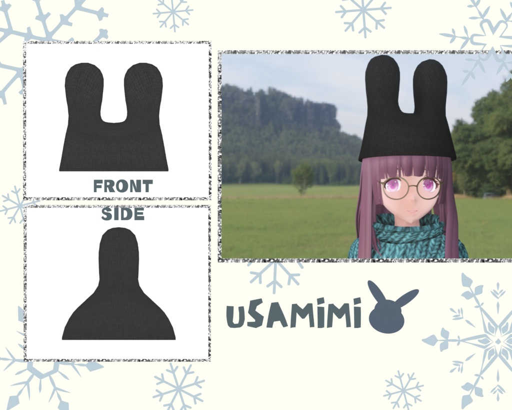 <For VR,GAME.MMD> KEMOMIMI BEANIE Set<無料あり>