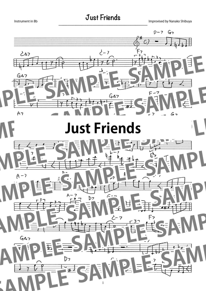 Just Friends ジャスト・フレンズ ジャズ アドリブソロ コピー譜