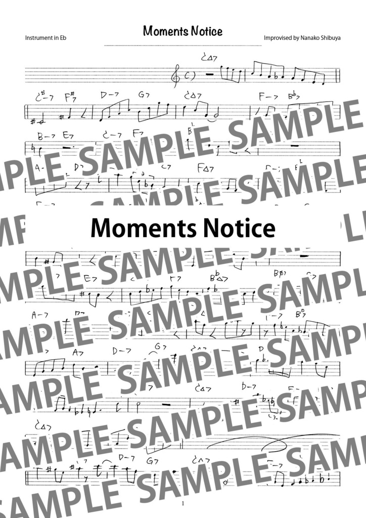 Moments Notice モーメンツ・ノーティス ジャズ アドリブソロ コピー譜