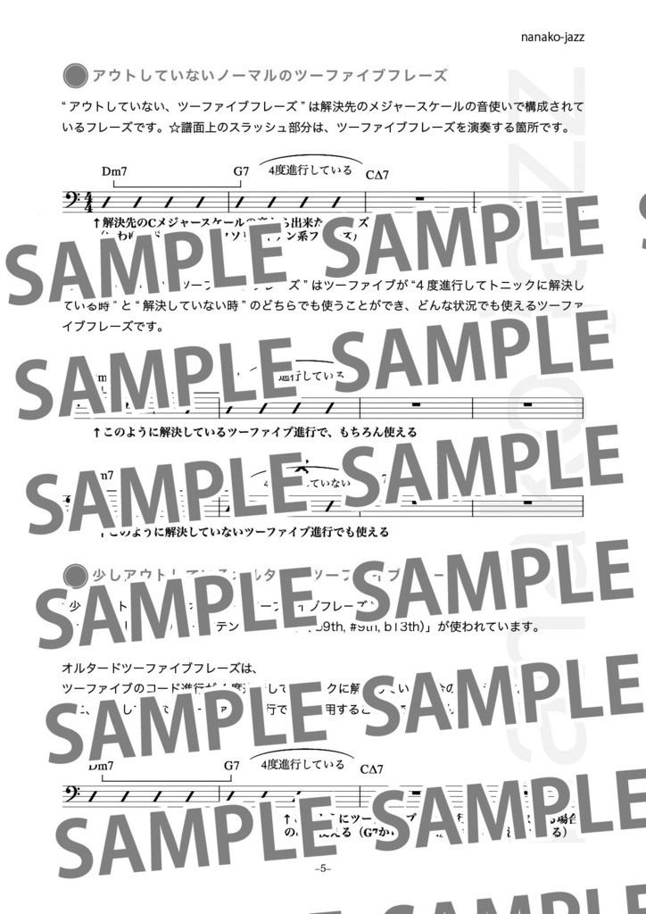 ジャズアドリブフレーズ集 Vol.1 低音楽器用(低音部譜表) in C オンデマンド印刷版 ヘ音記号