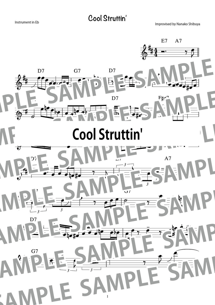 Cool Struttin' クール・ストラッティン アドリブソロ コピー譜