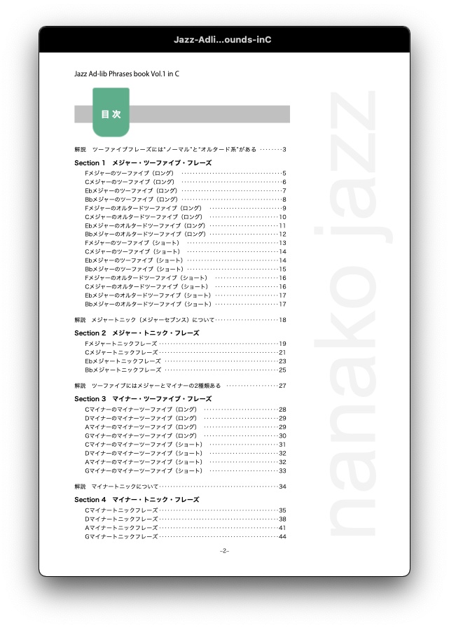 お試し版無料サンプル ジャズアドリブフレーズ集 Vol.1 音源収録版(EPUB)