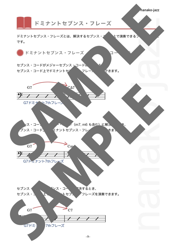 ジャズアドリブの仕方 教則本 オンデマンド印刷版 2/3巻 低音楽器用(ヘ音記号表記) オールカラー
