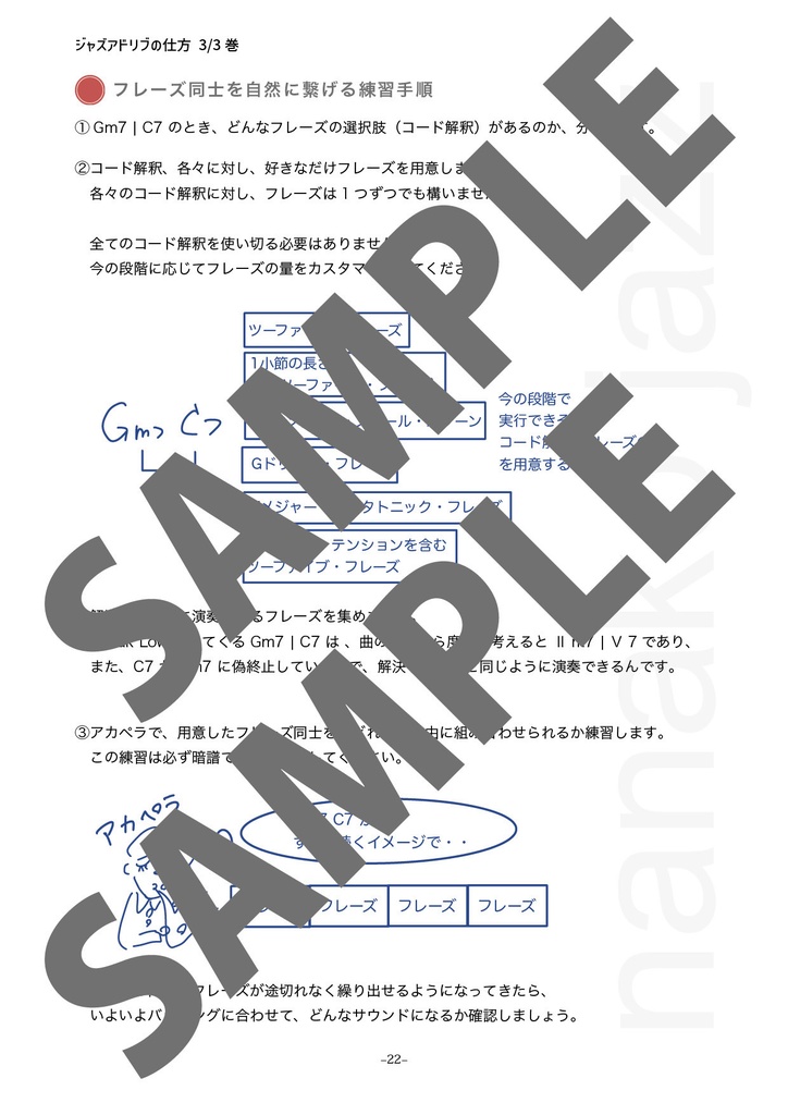 ジャズアドリブの仕方 教則本 オンデマンド印刷版 3/3巻 低音楽器用(ヘ音記号表記) オールカラー