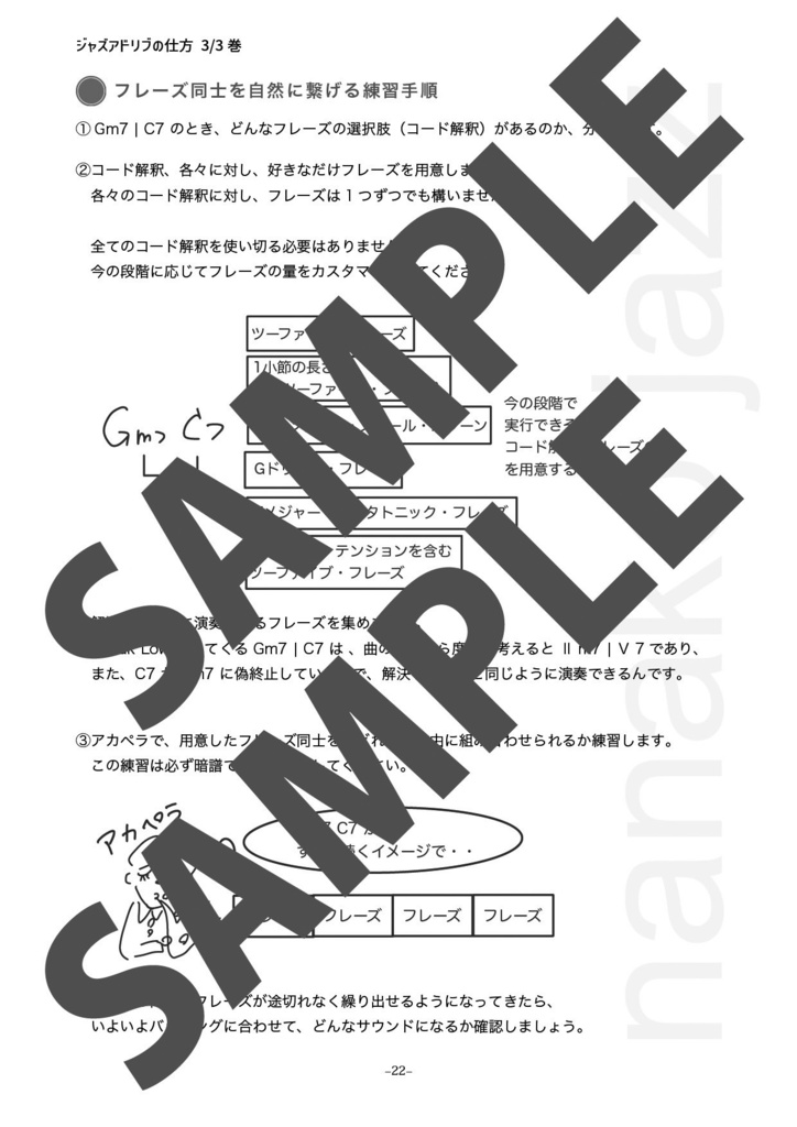 ジャズアドリブの仕方 教則本 オンデマンド印刷版 3/3巻 低音楽器用(ヘ音記号表記) 本文モノクロ