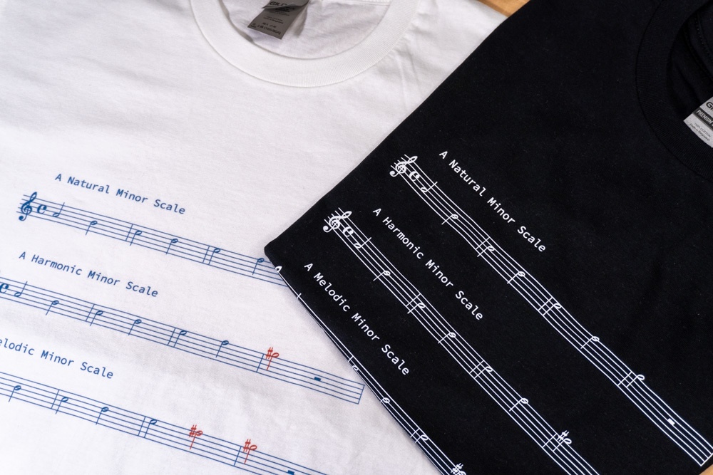 ジャズ理論Tシャツ(黒)コードトーンの覚え方