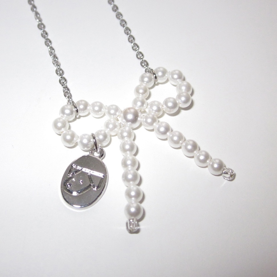 pearl ribbon necklace
