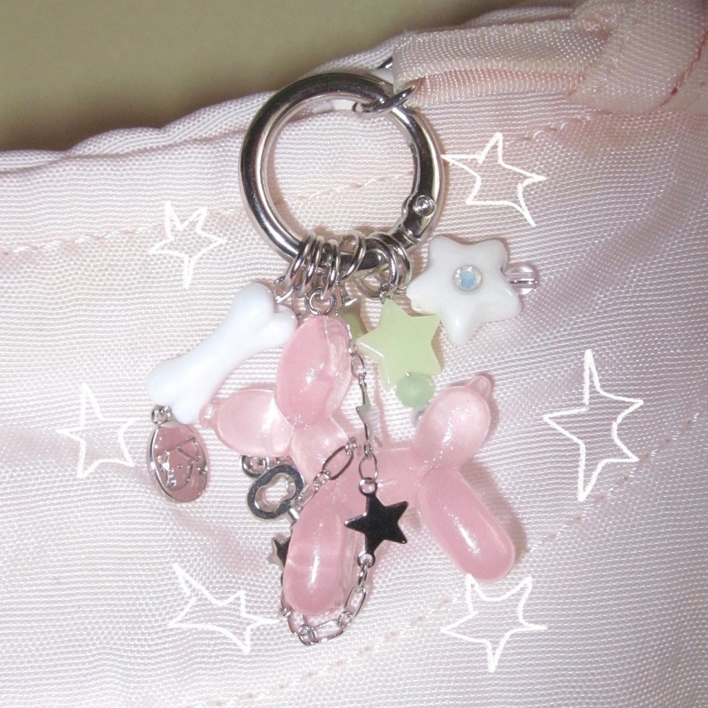 ｷﾗｷﾗ balloon dog charm (pink)
