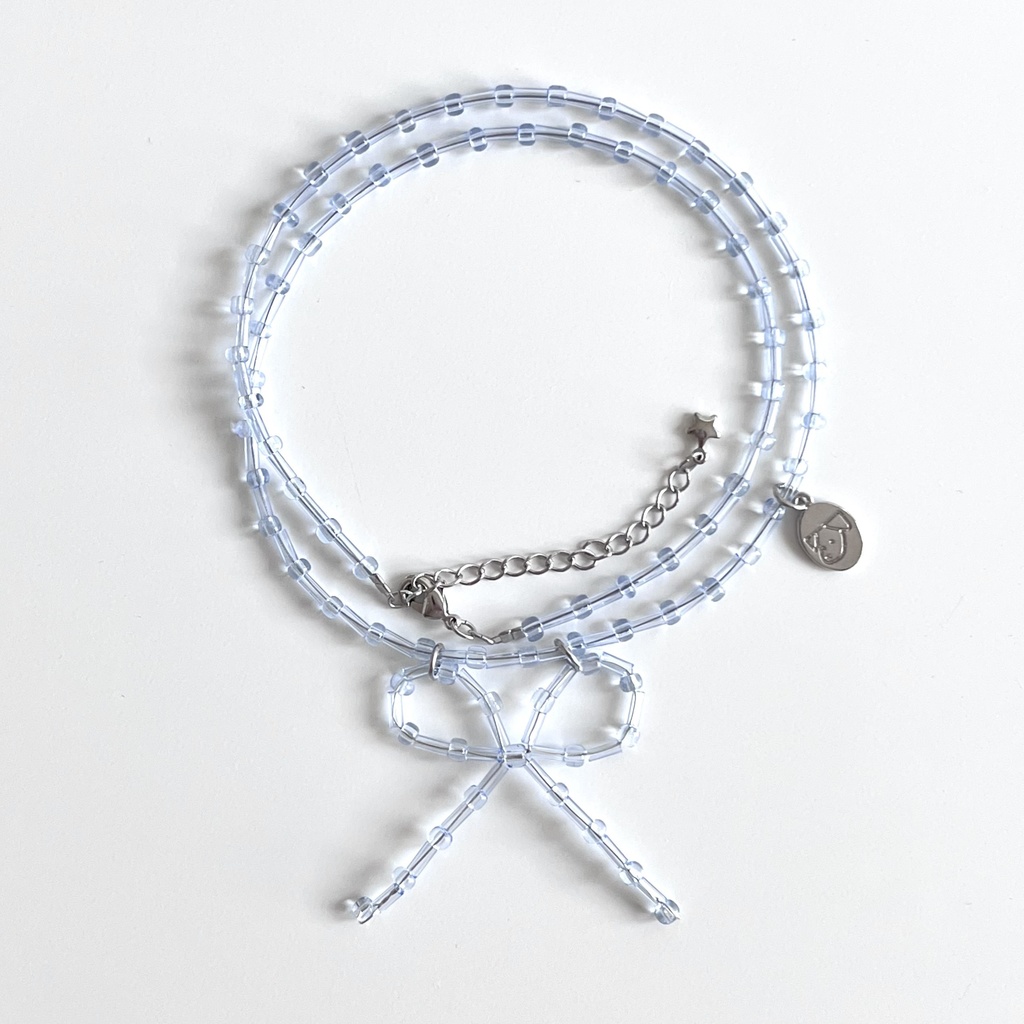 water drops ribbon necklace
